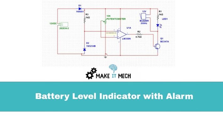 Battery Level Indicator Circuit With Low Charge Alarm | Inverter Battery Circuit 1 Battery Level Indicator Circuit With Low Charge Alarm | Inverter Battery Circuit